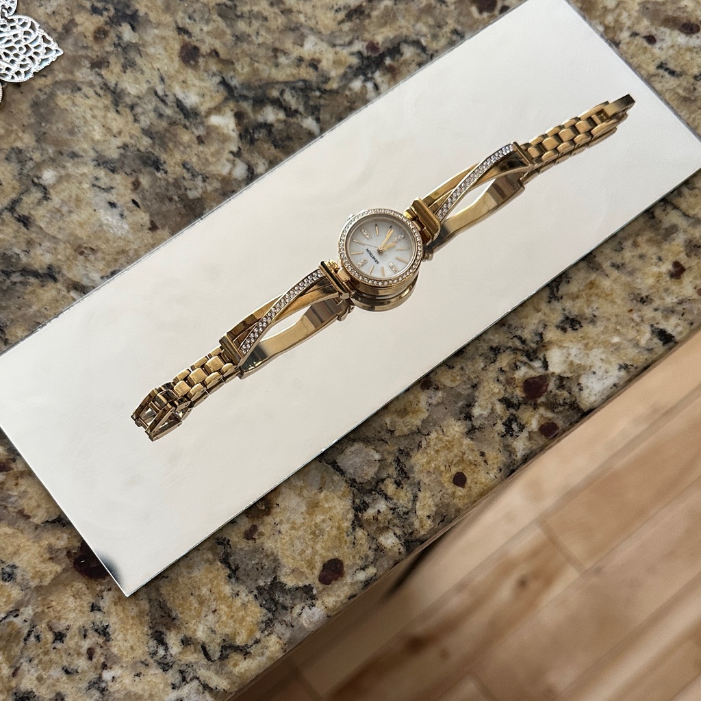 Gold And Silver Watch With Diamond Accents